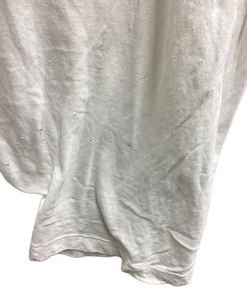 DSQUARED2（ディースクエアード）DSQUARED2 (ディースクエアード) ダメージ加工カットソー　/　S71GD0313 S22507　/　ﾀﾞﾒｰｼﾞ加工 ホワイト サイズ:Mの古着・服飾アイテム