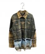 ZARA×ANDERSSON BELLザラ×アンダーソンベル）の古着「トロンプルイユプリントシャツ」｜グレー