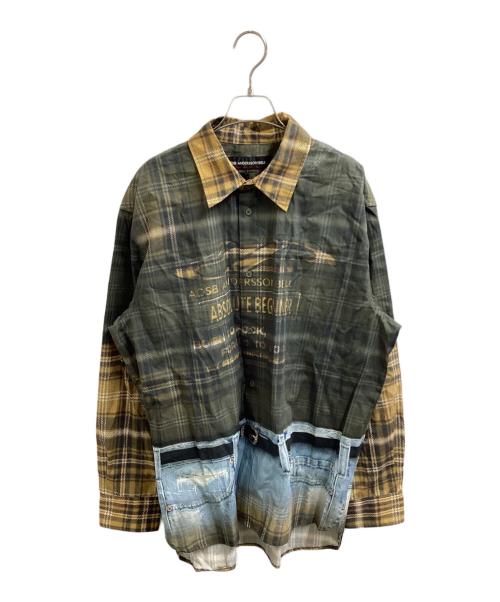 ZARA（ザラ）ZARA (ザラ) ANDERSSON BELL (アンダーソンベル) トロンプルイユプリントシャツ グレー サイズ:Lの古着・服飾アイテム