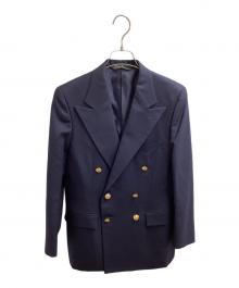 POLO RALPH LAUREN（ポロ・ラルフローレン）の古着「金釦ダブルジャケット / 緑タグ 80s ボーイズライン」｜ネイビー