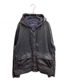 DIESEL（ディーゼル）の古着「J-DAN-NE / コーティングパーカー  / ジップアップパーカー」｜ブラック