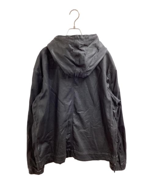 DIESEL（ディーゼル）DIESEL (ディーゼル) J-DAN-NE / コーティングパーカー  / ジップアップパーカー ブラック サイズ:XXLの古着・服飾アイテム