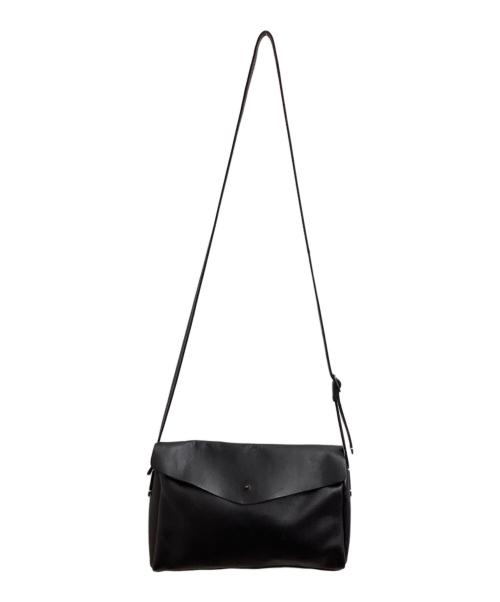 Encachette（アンキャシェット）Encachette (アンキャシェット) レザーショルダーバッグ ブラックの古着・服飾アイテム