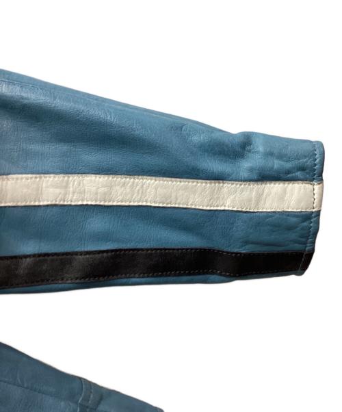 GRANDPRIX（グランドプリックス）GRANDPRIX (グランドプリックス) レーシングレザージャケット ブルー サイズ:Sの古着・服飾アイテム