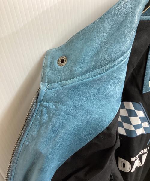 GRANDPRIX（グランドプリックス）GRANDPRIX (グランドプリックス) レーシングレザージャケット ブルー サイズ:Sの古着・服飾アイテム