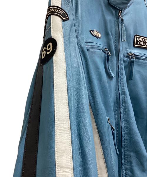 GRANDPRIX（グランドプリックス）GRANDPRIX (グランドプリックス) レーシングレザージャケット ブルー サイズ:Sの古着・服飾アイテム