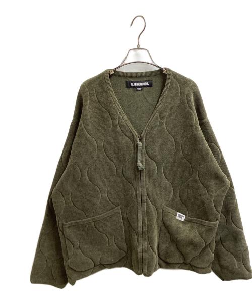 NEIGHBORHOOD（ネイバーフッド）NEIGHBORHOOD (ネイバーフッド) QUILTING ZIPCARDIGAN オリーブ サイズ:XLの古着・服飾アイテム