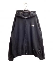 NEIGHBORHOOD（ネイバーフッド）の古着「SWEAT SNAP HOODIE LS / スウェットスナップフーディー / スナップ パーカー」｜ブラック