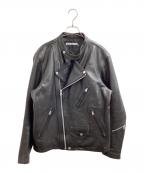 NEIGHBORHOODネイバーフッド）の古着「ライダースジャケット / FLATBUSH/CL-JKT / カウレザー / 21AW」｜ブラック