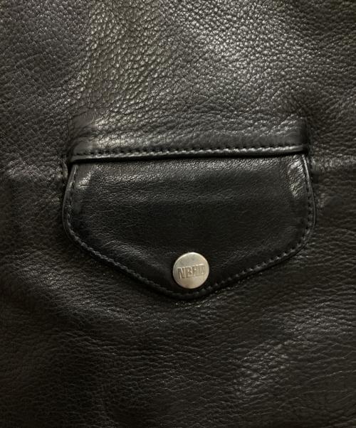 NEIGHBORHOOD（ネイバーフッド）NEIGHBORHOOD (ネイバーフッド) ライダースジャケット / FLATBUSH/CL-JKT / カウレザー / 21AW ブラック サイズ:Lの古着・服飾アイテム