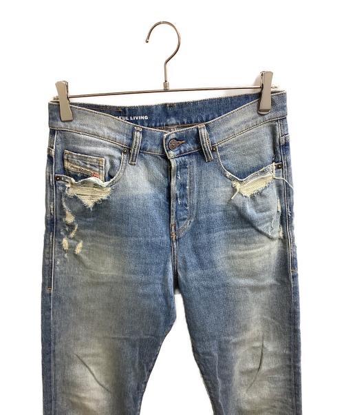 DIESEL（ディーゼル）DIESEL (ディーゼル) 2020 D-VIKER ダメージ加工デニムパンツ ブルー サイズ:28の古着・服飾アイテム