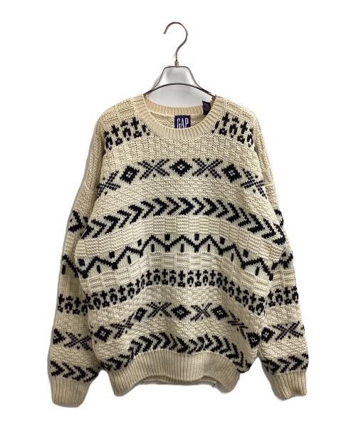GAP（ギャップ）GAP (ギャップ) 90's ノルディック柄ニット/ OLD GAP アイボリー サイズ:XLの古着・服飾アイテム