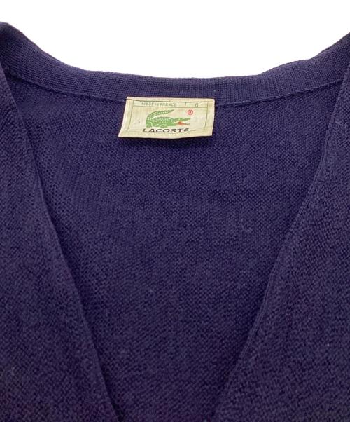 LACOSTE（ラコステ）LACOSTE (ラコステ) フランス製 80s ウールカーディガン ネイビー サイズ:6の古着・服飾アイテム