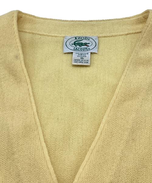 IZOD LACOSTE（アイゾッド ラコステ）IZOD LACOSTE (アイゾッド ラコステ) アクリルカーディガン イエロー サイズ:ＸＬの古着・服飾アイテム