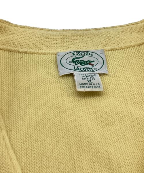 IZOD LACOSTE（アイゾッド ラコステ）IZOD LACOSTE (アイゾッド ラコステ) アクリルカーディガン イエロー サイズ:ＸＬの古着・服飾アイテム