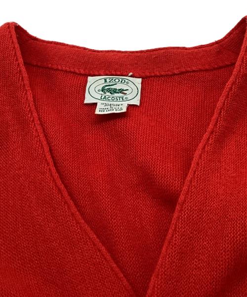 IZOD LACOSTE（アイゾッド ラコステ）IZOD LACOSTE (アイゾッド ラコステ) アクリルカーディガン / USA製 80s~90s レッド サイズ:Lの古着・服飾アイテム