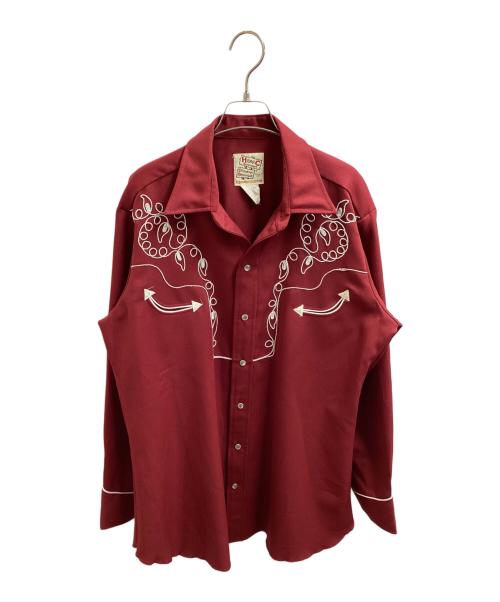 H BAR C（エイチバーシー）H BAR C (エイチバーシー) ウエスタンシャツ　/　USA製 70s レッド サイズ:16 1/2の古着・服飾アイテム