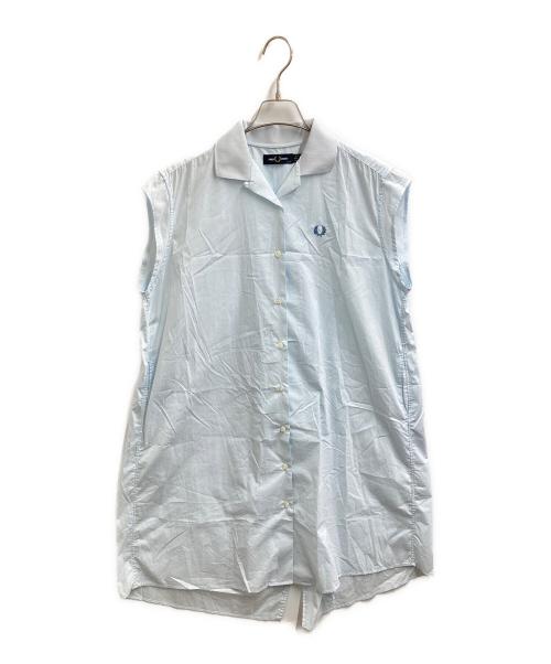 FRED PERRY（フレッドペリー）FRED PERRY (フレッドペリー) リブカラードレスワンピース ブルー サイズ:36の古着・服飾アイテム