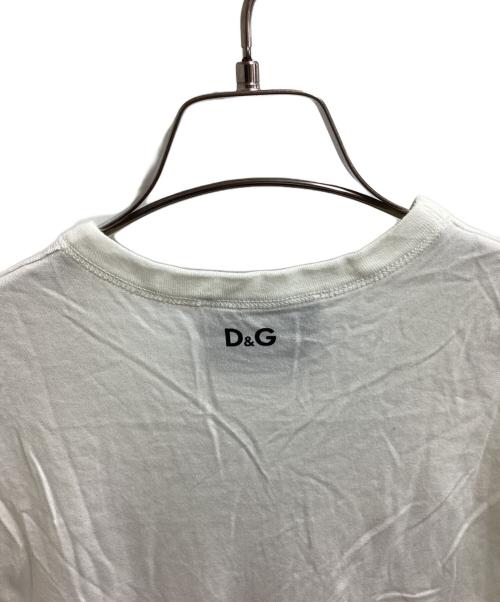 DOLCE & GABBANA（ドルチェ＆ガッバーナ）DOLCE & GABBANA (ドルチェ＆ガッバーナ) リボンプリントTシャツ ホワイト サイズ:36の古着・服飾アイテム