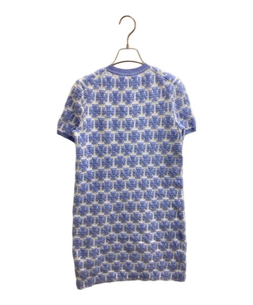 TORY BURCH（トリーバーチ）TORY BURCH (トリーバーチ) パイル地ロゴワンピース　10006318 ブルー サイズ:ＸＳの古着・服飾アイテム