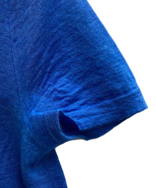 HELMUT LANG（ヘルムートラング）HELMUT LANG (ヘルムートラング) Silk Cashmere Short Sleeve Knit / シルクカシミヤ半袖ニット / Made in ITALY / シルク30％ カシミヤ70% ブルー サイズ:記載なしの古着・服飾アイテム
