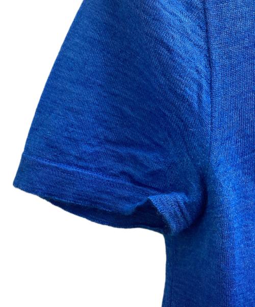 HELMUT LANG（ヘルムートラング）HELMUT LANG (ヘルムートラング) Silk Cashmere Short Sleeve Knit / シルクカシミヤ半袖ニット / Made in ITALY / シルク30％ カシミヤ70% ブルー サイズ:記載なしの古着・服飾アイテム