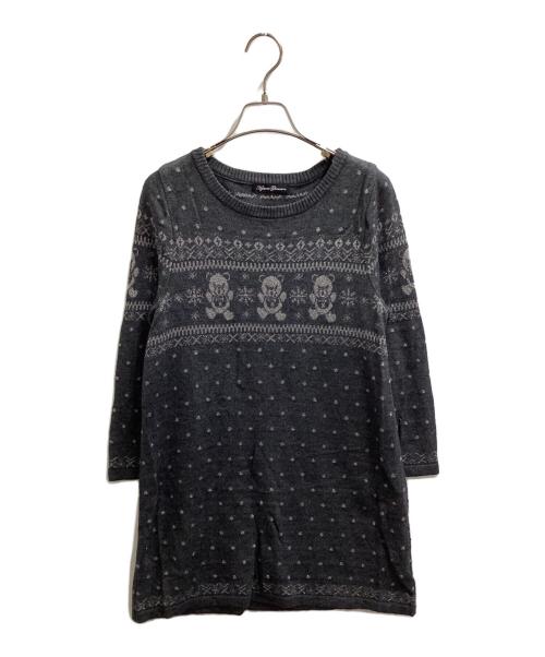 Hysteric Glamour（ヒステリックグラマー）Hysteric Glamour (ヒステリックグラマー) カシミヤ ブレンド ファックベア ニット ワンピース　/　0193NO01 グレー サイズ:FREEの古着・服飾アイテム