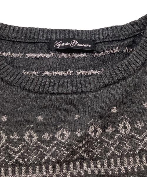 Hysteric Glamour（ヒステリックグラマー）Hysteric Glamour (ヒステリックグラマー) カシミヤ ブレンド ファックベア ニット ワンピース　/　0193NO01 グレー サイズ:FREEの古着・服飾アイテム