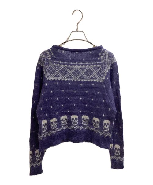 Hysteric Glamour（ヒステリックグラマー）Hysteric Glamour (ヒステリックグラマー) スカル柄モヘアニット ネイビー サイズ:Freeの古着・服飾アイテム