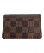 LOUIS VUITTONルイ ヴィトン）の古着「CARD CASE / カードケース / ダミエ ポルト カルト・サーンプール / Damier Porte Cartes Simple / N61722 /」｜ブラウン