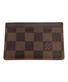 LOUIS VUITTON（ルイ ヴィトン）の古着「CARD CASE / カードケース / ダミエ ポルト カルト・サーンプール / Damier Porte Cartes Simple / N61722 / 」｜ブラウン