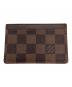 LOUIS VUITTON（ルイ ヴィトン）の古着「CARD CASE / カードケース / ダミエ ポルト カルト・サーンプール / Damier Porte Cartes Simple / N61722 / 」｜ブラウン