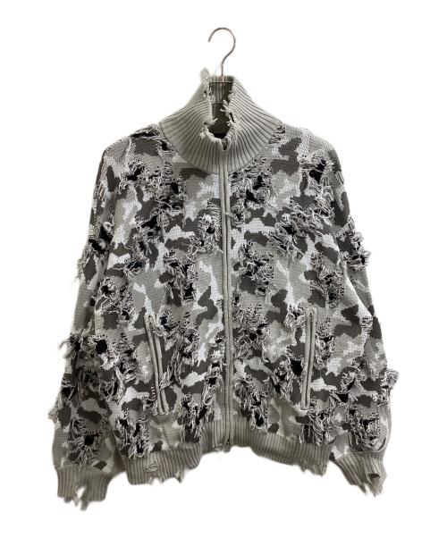 DANKE SCHON（ダンケ シェーン）Danke schon (ダンケ シェーン) CAMO KNIT DRIVERS　/　25A-KNL078-DS グレー サイズ:Lの古着・服飾アイテム