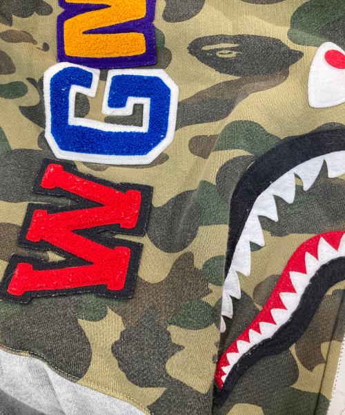 BAPE BY A BATHING APE（ベイプバイアベイシングエイプ）BAPE BY A BATHING APE (ベイプバイアベイシングエイプ) フルジップ シャークパーカー / 初期タグ  グレー サイズ:XLの古着・服飾アイテム