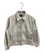HUFハフ）の古着「WAFFLE WEAVING ZIP LS SHIRT」｜ホワイト
