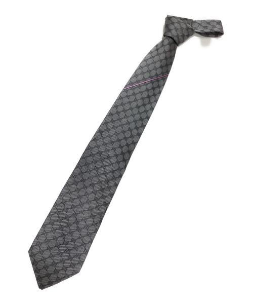 GUCCI（グッチ）GUCCI (グッチ) GG シルクジャカード ネクタイ / GG silk jacquard tie / 黒ﾀｸﾞ グレー サイズ:表記無しの古着・服飾アイテム