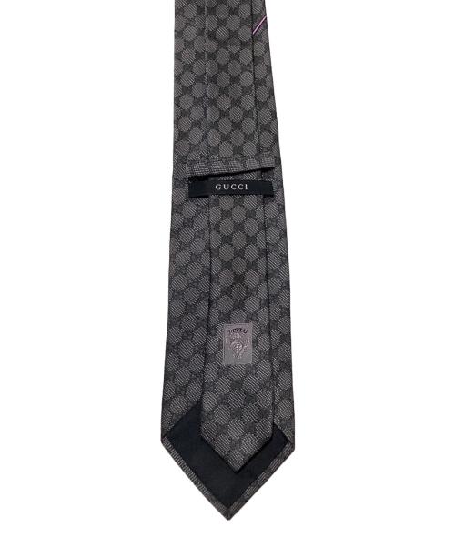 GUCCI（グッチ）GUCCI (グッチ) GG シルクジャカード ネクタイ / GG silk jacquard tie / 黒ﾀｸﾞ グレー サイズ:表記無しの古着・服飾アイテム