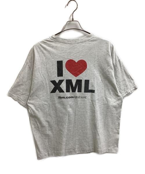 Hanes（ヘインズ）Hanes (ヘインズ) 企業ロゴTシャツ グレー サイズ:XLの古着・服飾アイテム