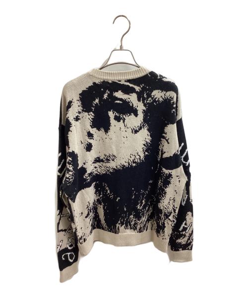 BAL（バル）BAL (バル) JACQUARD COTTON CREWNECK SWEATER ベージュ×ブラック サイズ:Mの古着・服飾アイテム