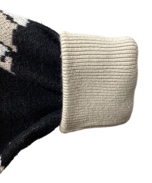BAL（バル）BAL (バル) JACQUARD COTTON CREWNECK SWEATER ベージュ×ブラック サイズ:Mの古着・服飾アイテム