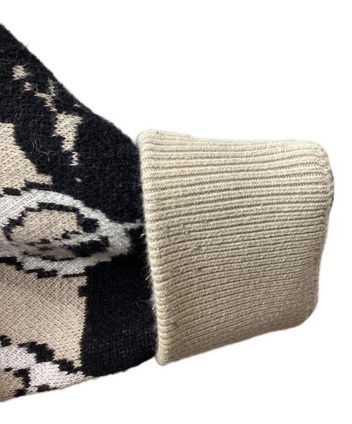 BAL（バル）BAL (バル) JACQUARD COTTON CREWNECK SWEATER ベージュ×ブラック サイズ:Mの古着・服飾アイテム