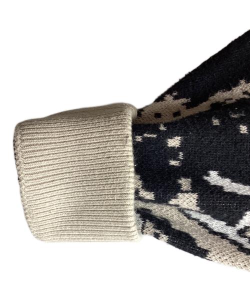 BAL（バル）BAL (バル) JACQUARD COTTON CREWNECK SWEATER ベージュ×ブラック サイズ:Mの古着・服飾アイテム