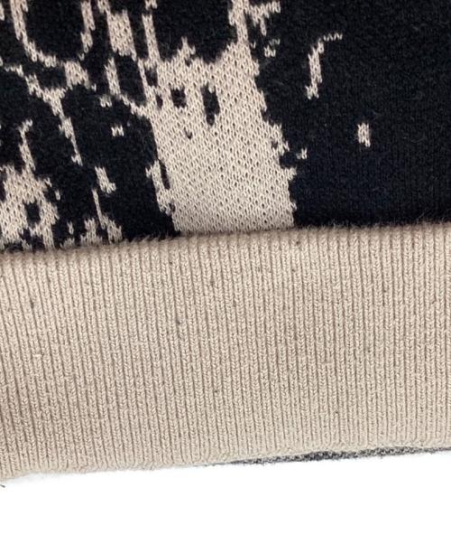 BAL（バル）BAL (バル) JACQUARD COTTON CREWNECK SWEATER ベージュ×ブラック サイズ:Mの古着・服飾アイテム