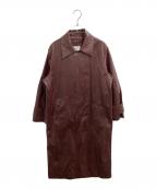 Ameriアメリ）の古着「RAFFINE FAKE LEATHER TRENCH COAT　/　0124207750170」｜ボルドー