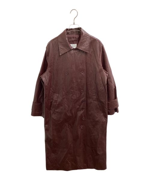Ameri（アメリ）AMERI (アメリ) RAFFINE FAKE LEATHER TRENCH COAT　/　0124207750170 ボルドー サイズ:Sの古着・服飾アイテム