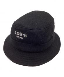 SUPREME×Harris Tweed（シュプリーム×ハリスツイード）の古着「21FW classic logo terry crusher / バケットハット」｜ブラック