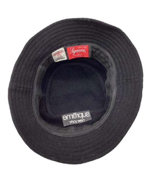 SUPREME（シュプリーム）Supreme　　 (シュプリーム) Harris Tweed　 (ハリスツイード) 21FW classic logo terry crusher / バケットハット ブラックの古着・服飾アイテム