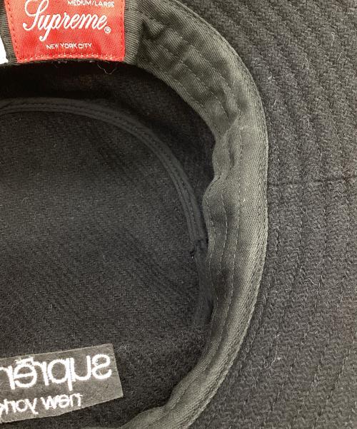 SUPREME（シュプリーム）Supreme　　 (シュプリーム) Harris Tweed　 (ハリスツイード) 21FW classic logo terry crusher / バケットハット ブラックの古着・服飾アイテム