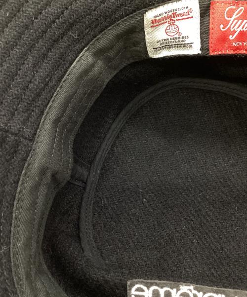 SUPREME（シュプリーム）Supreme　　 (シュプリーム) Harris Tweed　 (ハリスツイード) 21FW classic logo terry crusher / バケットハット ブラックの古着・服飾アイテム