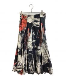 Millanni（ミランニ）の古着「PRINTED SPIRAL FLARE SKIRT」｜ブラック